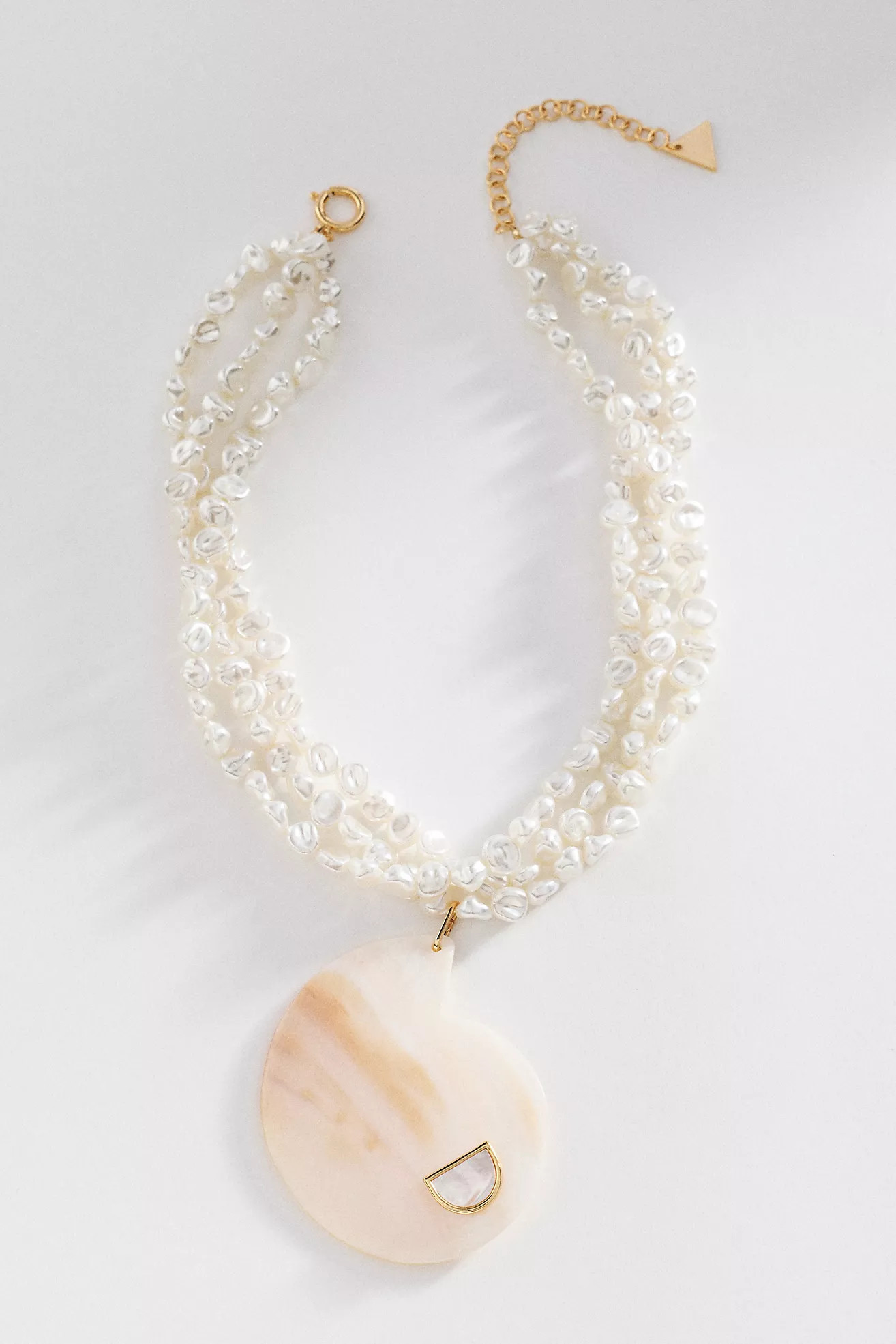 Layered Pearl Shell Pendant Necklace | Anthropologie (US)