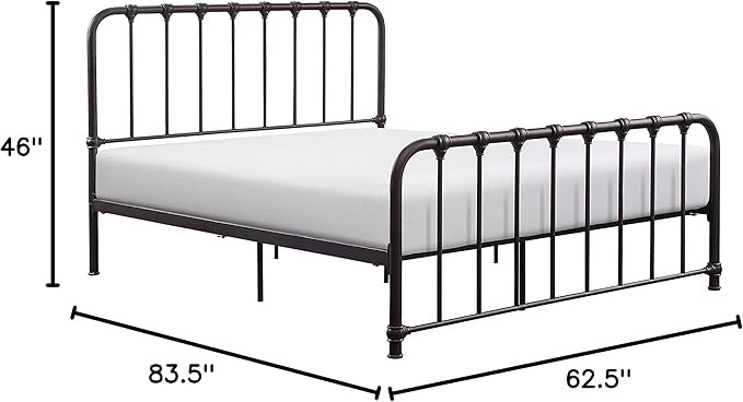 Lexicon Urbana Metal Bed, Queen, Dark Bronze | Amazon (US)