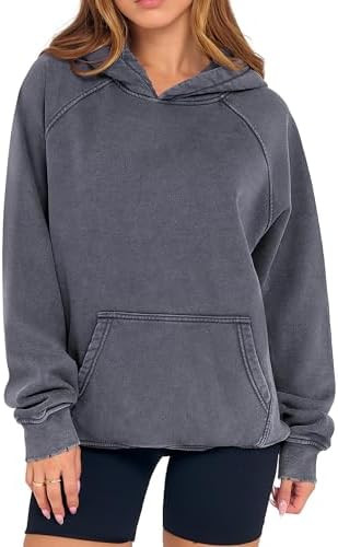 ANRABESS Womens Acid Wash Hoodie Oversized Long Sleeve 2025 Fall Fashion Sweatshirts | Amazon (US)