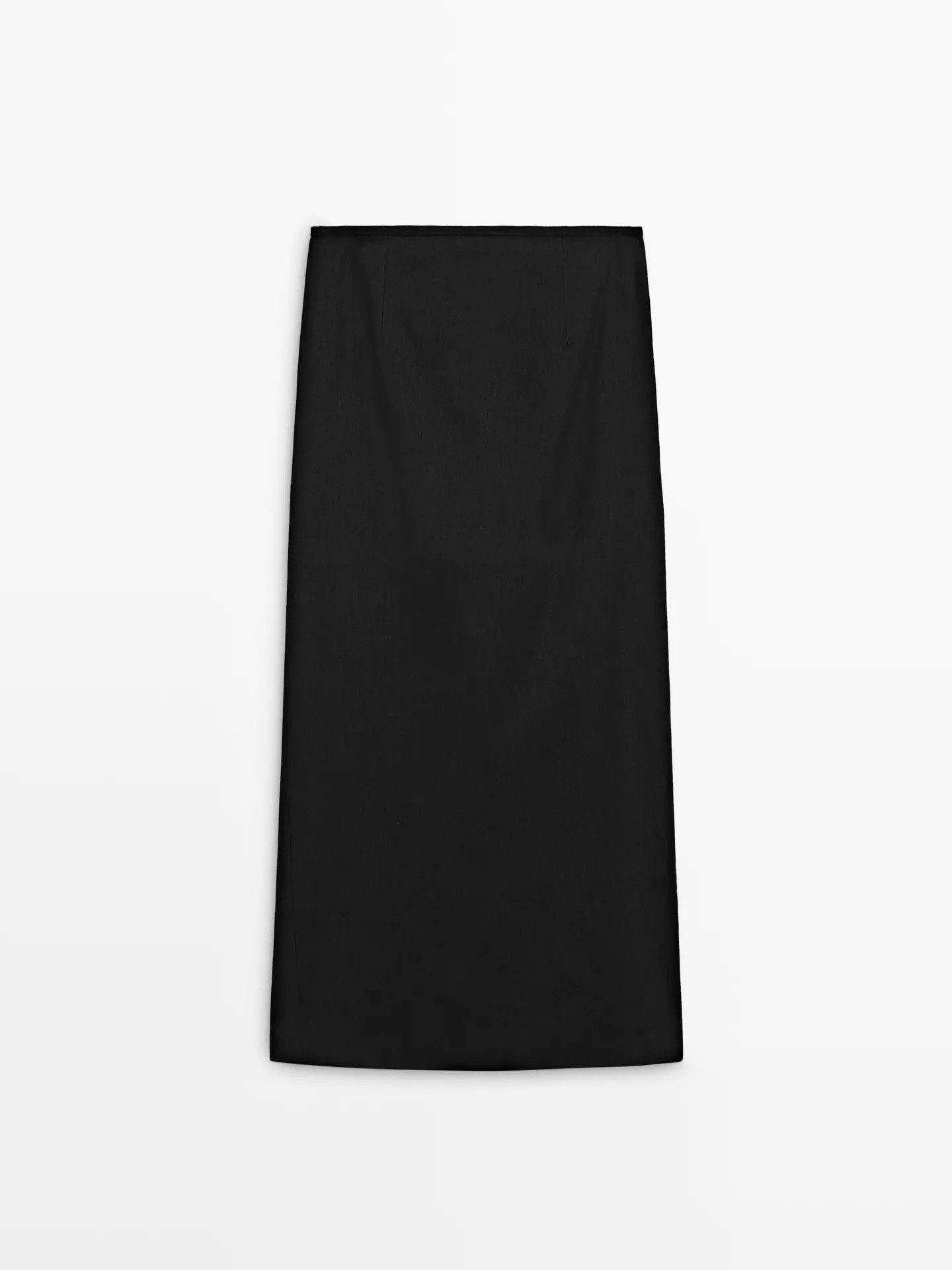Jupe midi droite avec du lin | Massimo Dutti FR