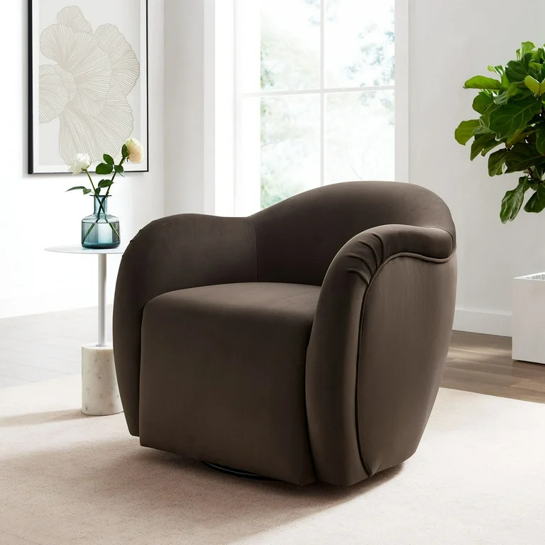 Compose Swivel Armchair in Chocolate Brown | Walmart (US)