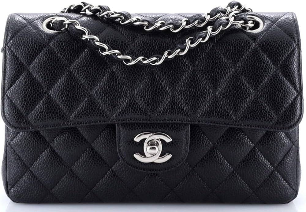 Amazon.com: Chanel, Pre-Loved Classic Double Flap Bag Quilted Caviar Small, Black : Amazon Luxury | Amazon (US)