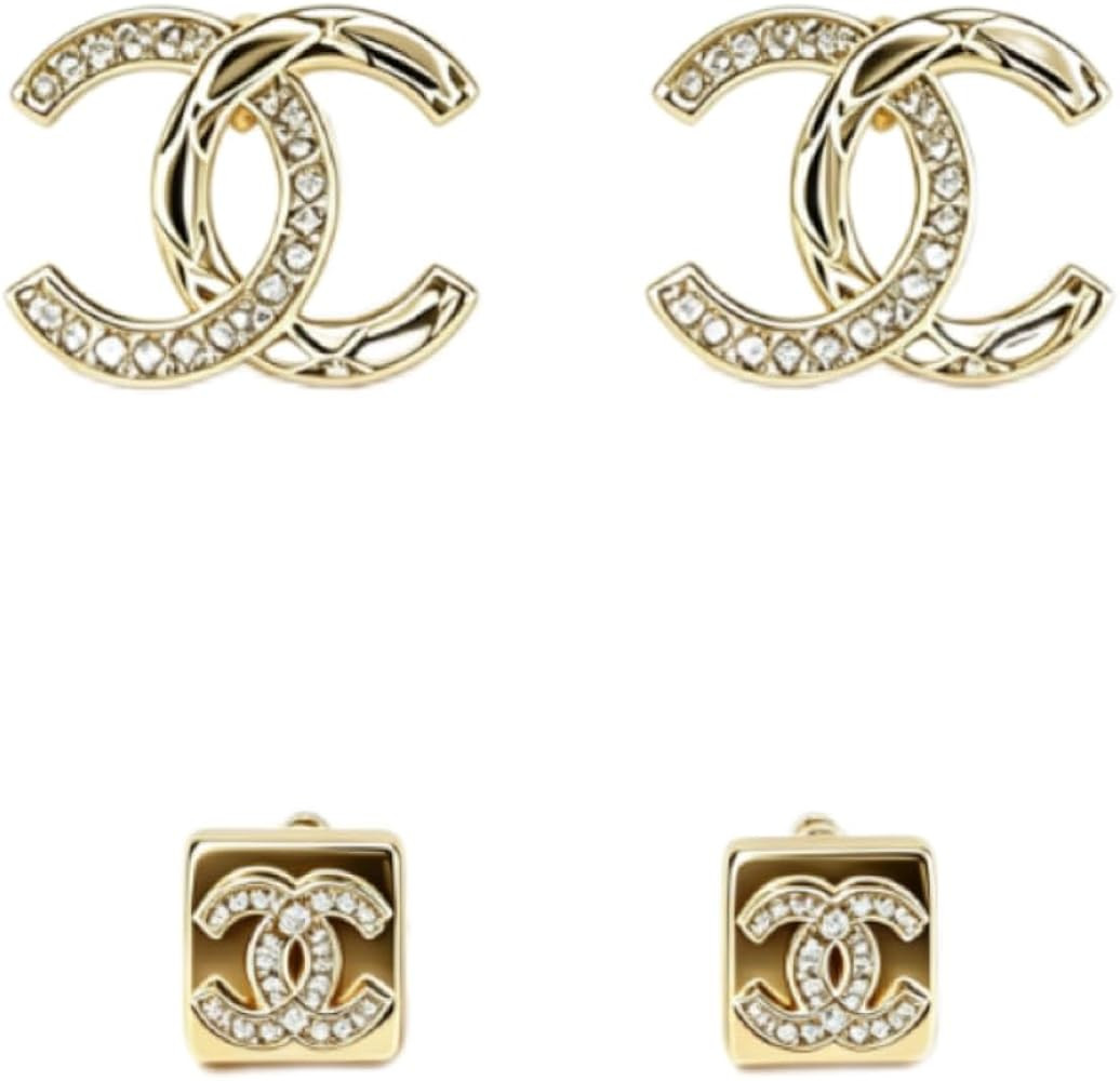 Gold-Tone Crystal Stud Earrings Set of 2 Pairs | Amazon (US)
