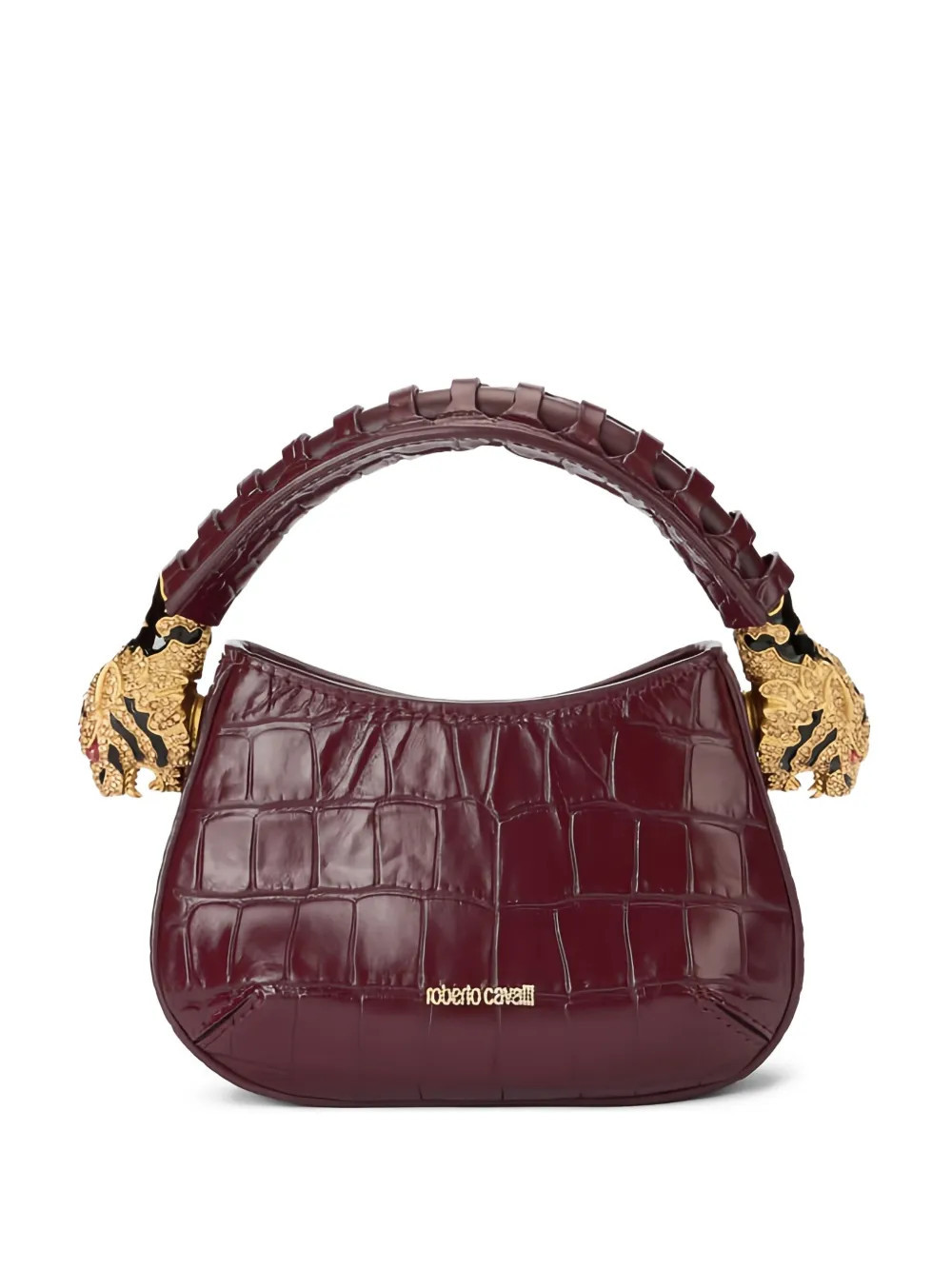 Roberto Cavalli mini Roar tiger-head crocodile-effect shoulder bag - Red | Farfetch Global