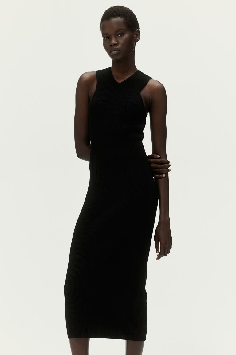 Rib-knit Bodycon Dress - Black - Ladies | H&M US | H&M (US + CA)
