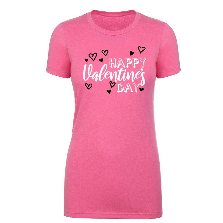Woman's Valentine's Day T-shirts, Woman's Crew neck shirts, Valentines Shirts - Happy Vday | Walmart (US)