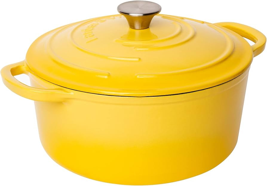 Larder & Vine Enameled Cast Iron Dutch Oven With Lid - Oversized Handles, Dome Lid, Dutch Oven fo... | Amazon (US)