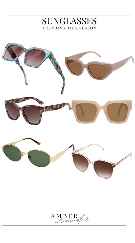 Sunglasses trending this season, all from Amazon.



Sunglasses, women’s sunglasses

#LTKfindsunder50 #LTKstyletip #LTKswim