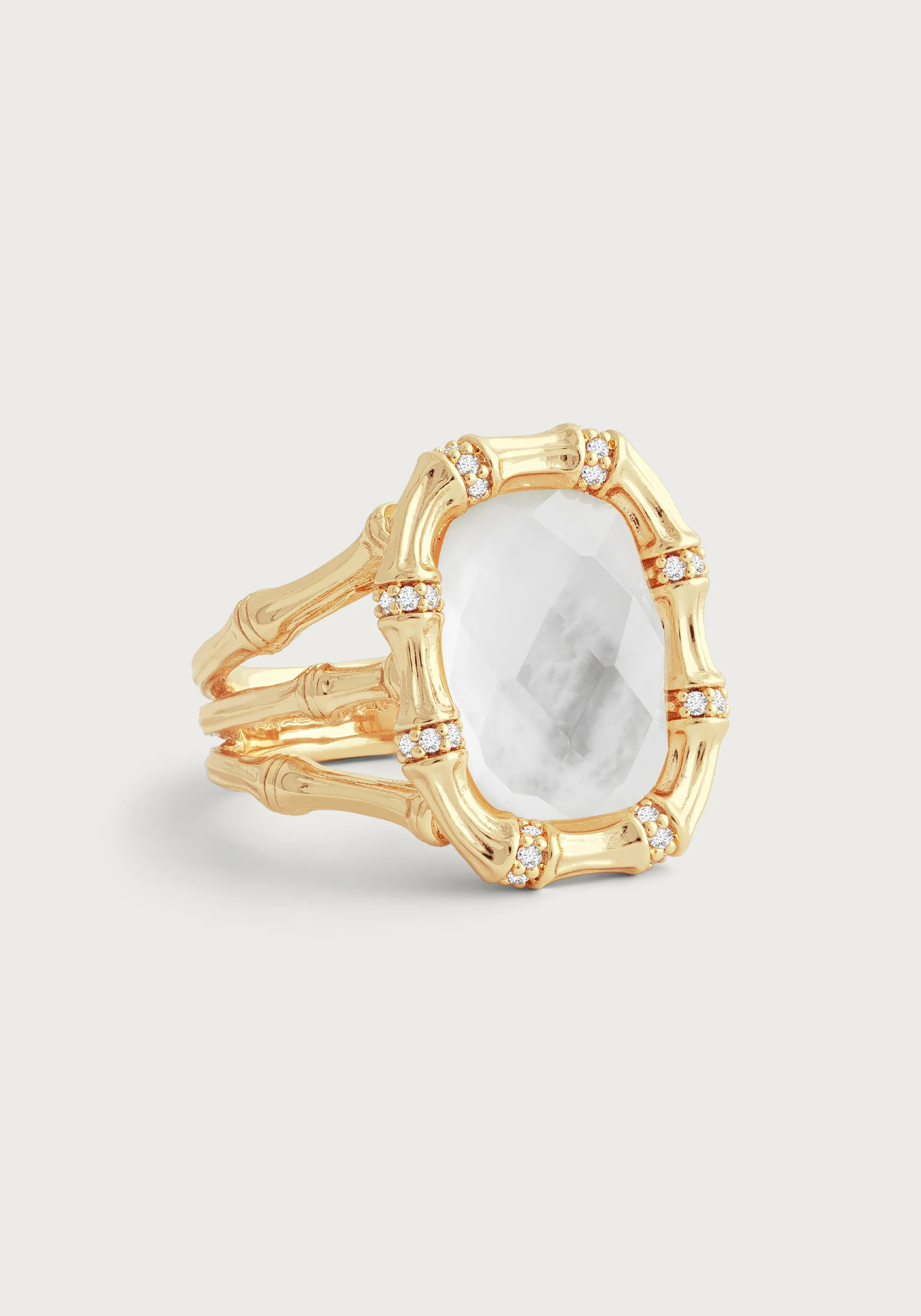 Bamboo With Stone Ring - Mother Of Pearl | Anabel Aram