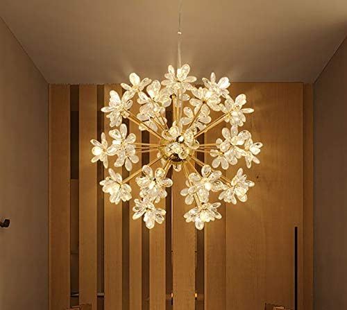 APBEAM Modern Crystal Sputnik Chandeliers Gold Pendant Light Dandelion Light Fixture for Bedroom ... | Amazon (US)