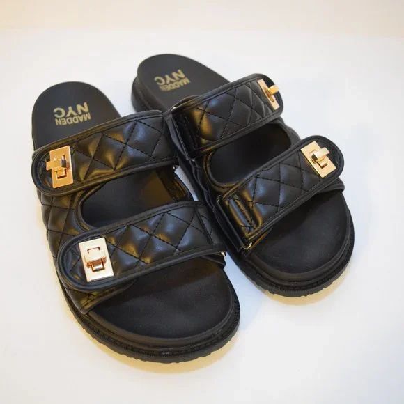 Women Madden NYC Quilted Footbed Sandal Size 9 | Poshmark