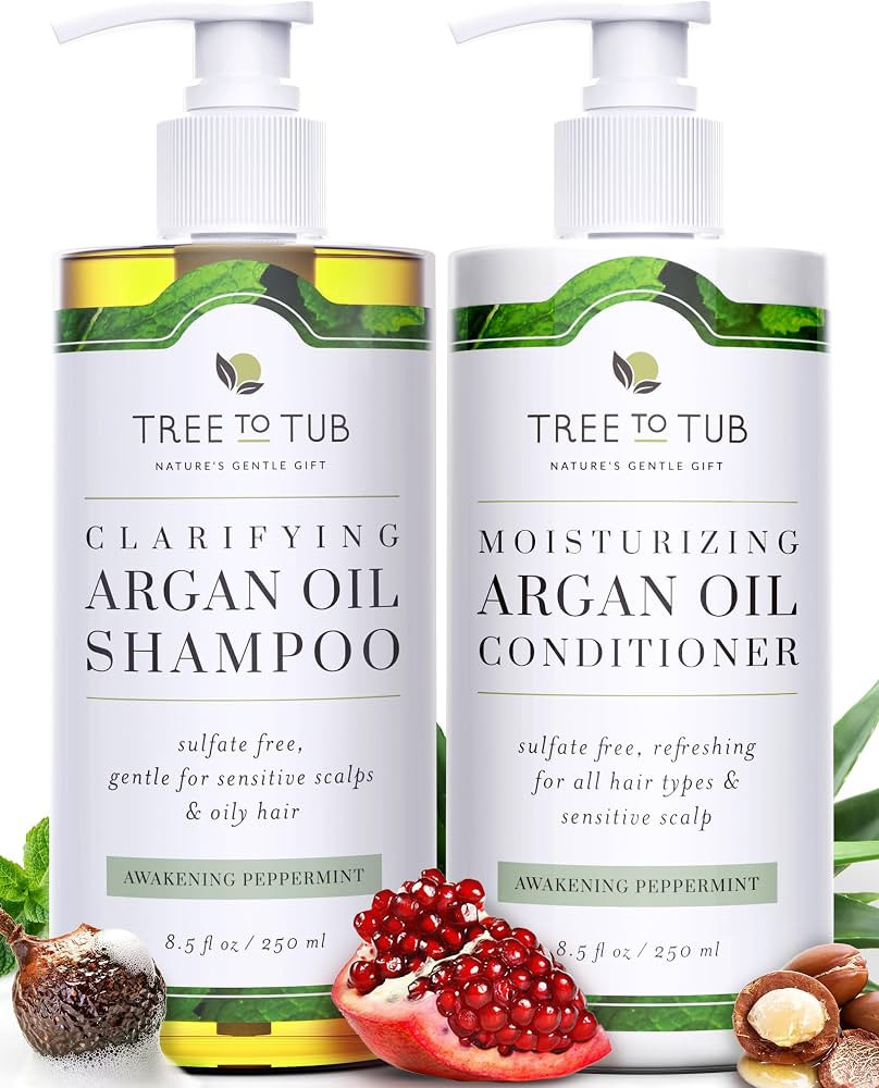 Tree To Tub Sulfate Free Shampoo and Conditioner Set for Oily Hair, Frizz, Sensitive Scalp - Hydr... | Amazon (US)