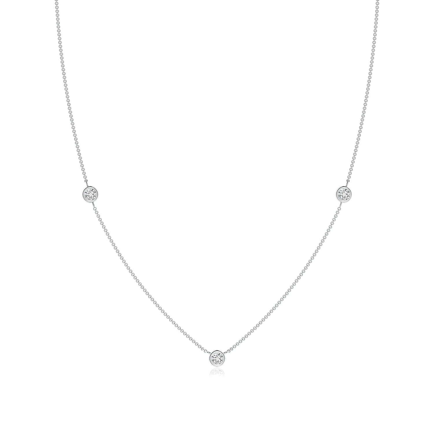 Bezel-Set Round Diamond Chain Necklace | Angara US