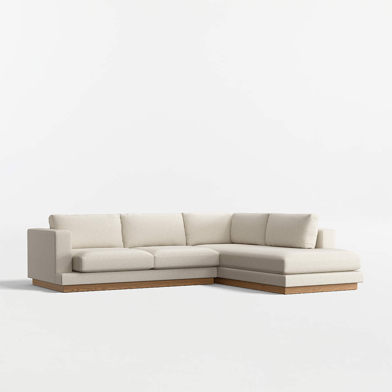 Tidal 2-Piece Sectional Sofa with Corner Bumper + Reviews | Crate & Barrel | Crate & Barrel