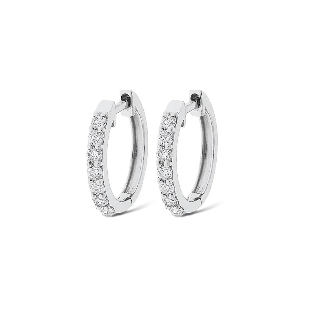 Small Diamond Hoops | LINDSEY LEIGH JEWELRY