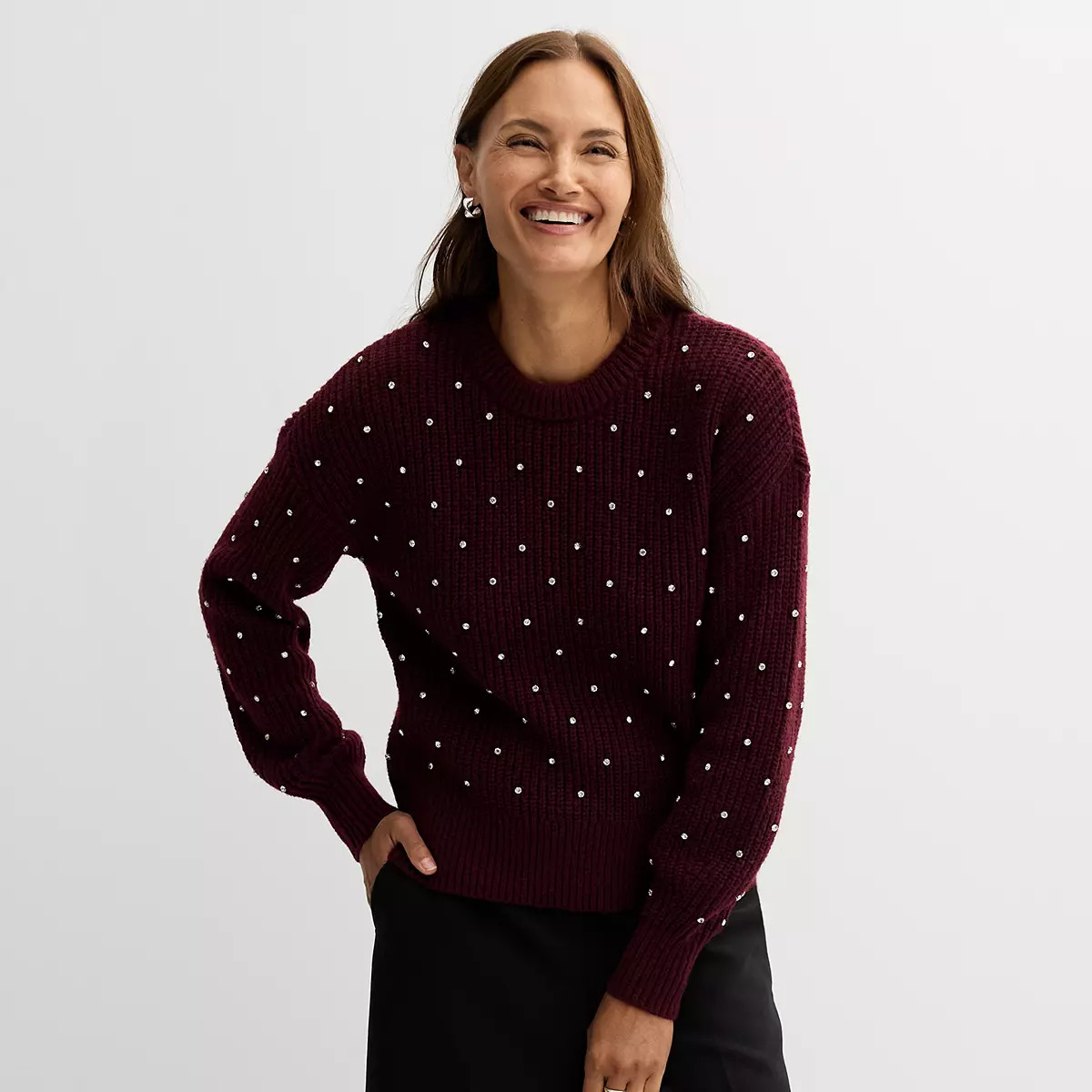 Women's Nine West Shiny Crewneck Sweater | Kohl's