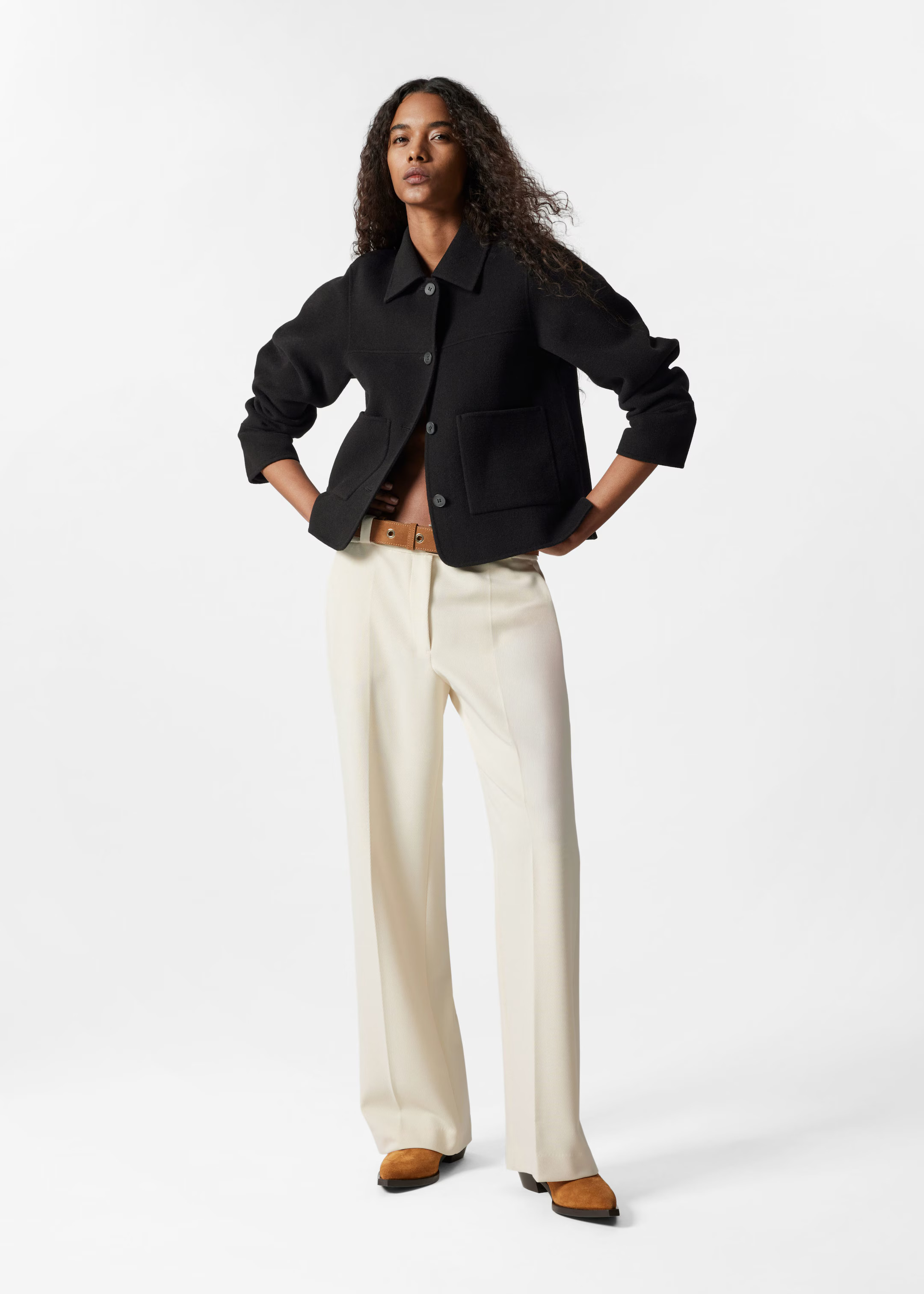 Pantalon large à plis marqués - Couleur crème - & Other Stories FR | & Other Stories EU
