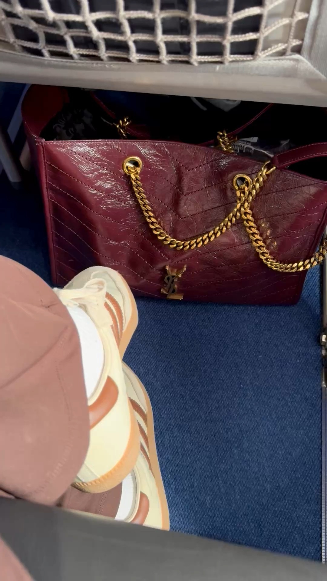 Travel style, burgundy YSL tote bag, Adidas Samba sneakers, Amazon chocolate brown jogger pants

#LTKTravel #LTKdayinmylife #LTKootd