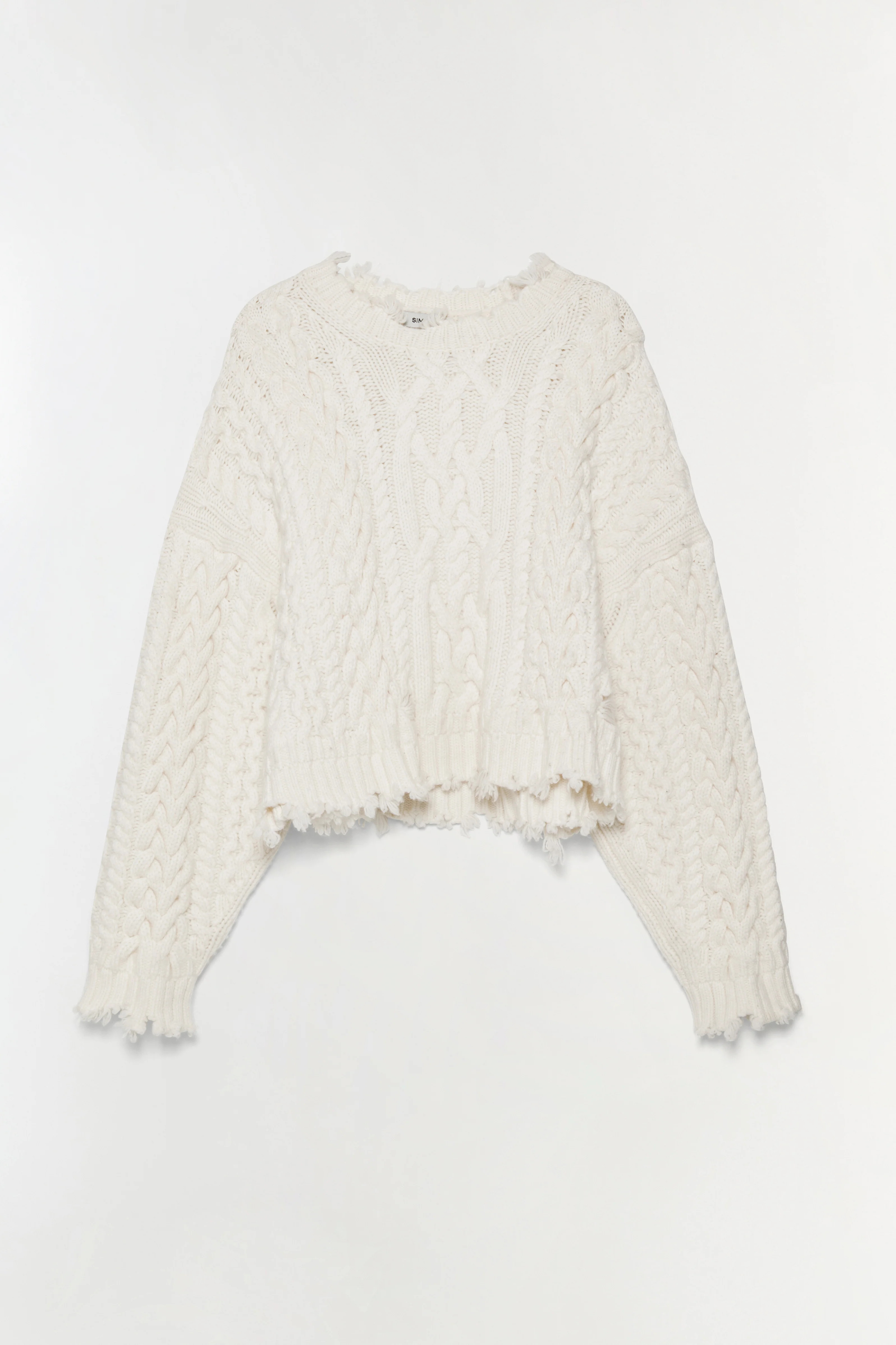 SIMKHAI Women's Felix Knit Cropped Sweater in Ivory, Size XS | Simkhai