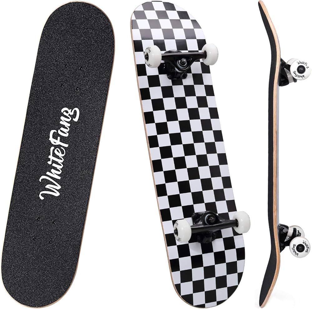 WhiteFang Skateboards for Beginners, Complete Skateboard 31 x 7.88, 7 Layer Canadian Maple Double... | Amazon (US)