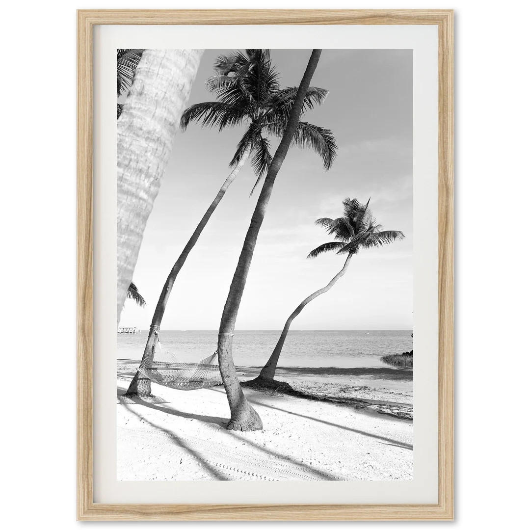 Fine Art Beach Photography Print Black and White Tropical Palm Trees Carribean Framed Fine Art Co... | Etsy (US)