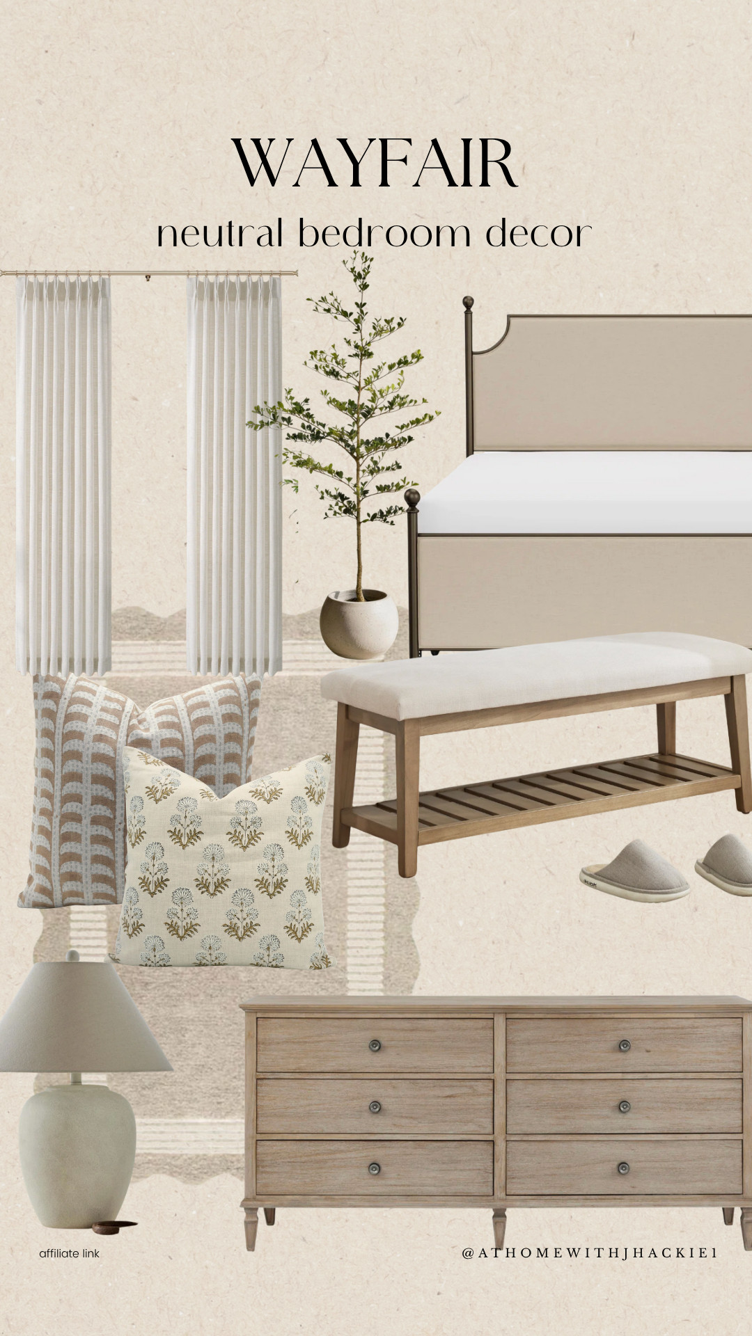 Wayfair bedroom decor, neutral bedroom ideas, wayfair bed frame, bedroom bench wayfair, neutral dresser wayfair, modern organic bedroom decor, beige bedroom inspiration, wayfair curtains bedroom, decorative pillows neutral bedroom, cozy bedroom styling, wayfair table lamp bedroom, minimalist bedroom decor, warm neutral bedroom, bedroom refresh ideas, elegant bedroom furniture wayfair 

 

#LTKHome