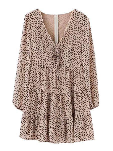 'Eli' Leopard Print Flared Dress | Goodnight Macaroon