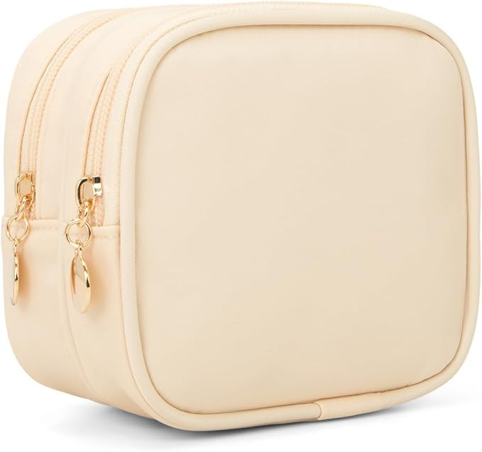 Small Makeup Pouch, Double Zipper Cosmetic Bag, Travel Makeup Bag, Cute Makeup Bag for Purse, Min... | Amazon (US)