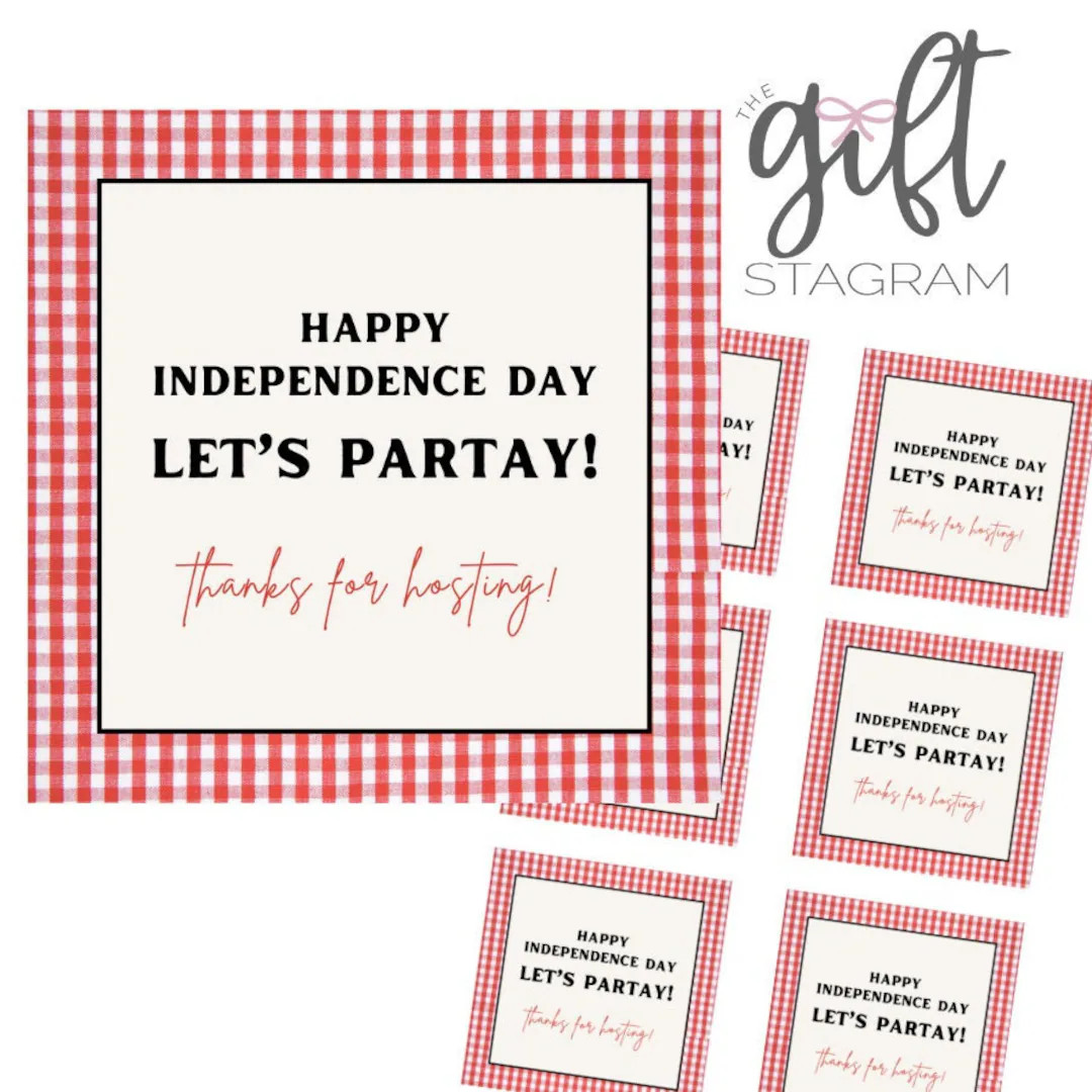 Happy Independence Day Let's Partay! Gift Tag | DIGITAL DOWNLOAD | Fourth of July Gift Tag | 4th ... | Etsy (US)