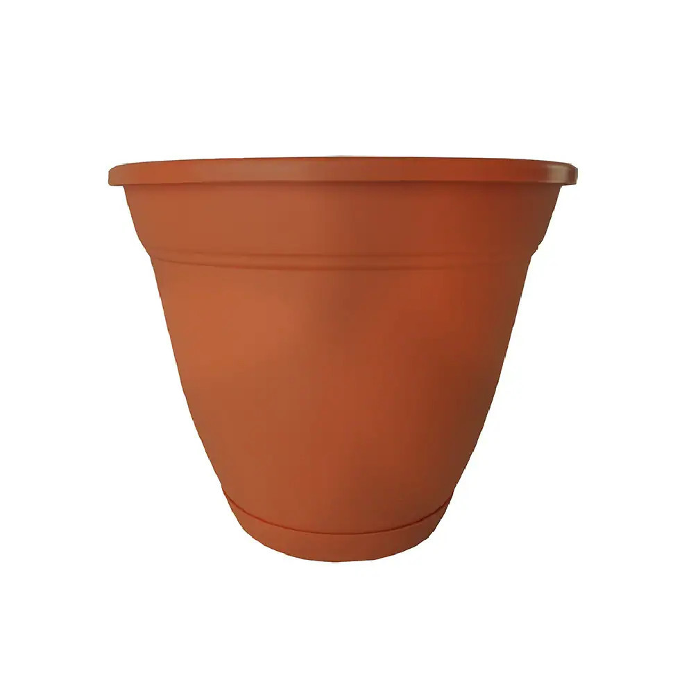 Lowe's Round 16.0-in W x 16.0-in L Orange Plastic Indoor/Outdoor Planter Large | SN1608CY | Lowe's
