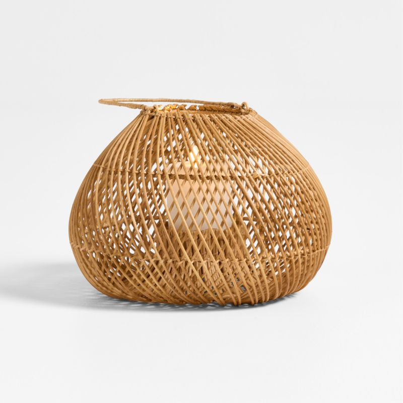 Rota Natural Woven Lantern 9" | Crate & Barrel | Crate & Barrel