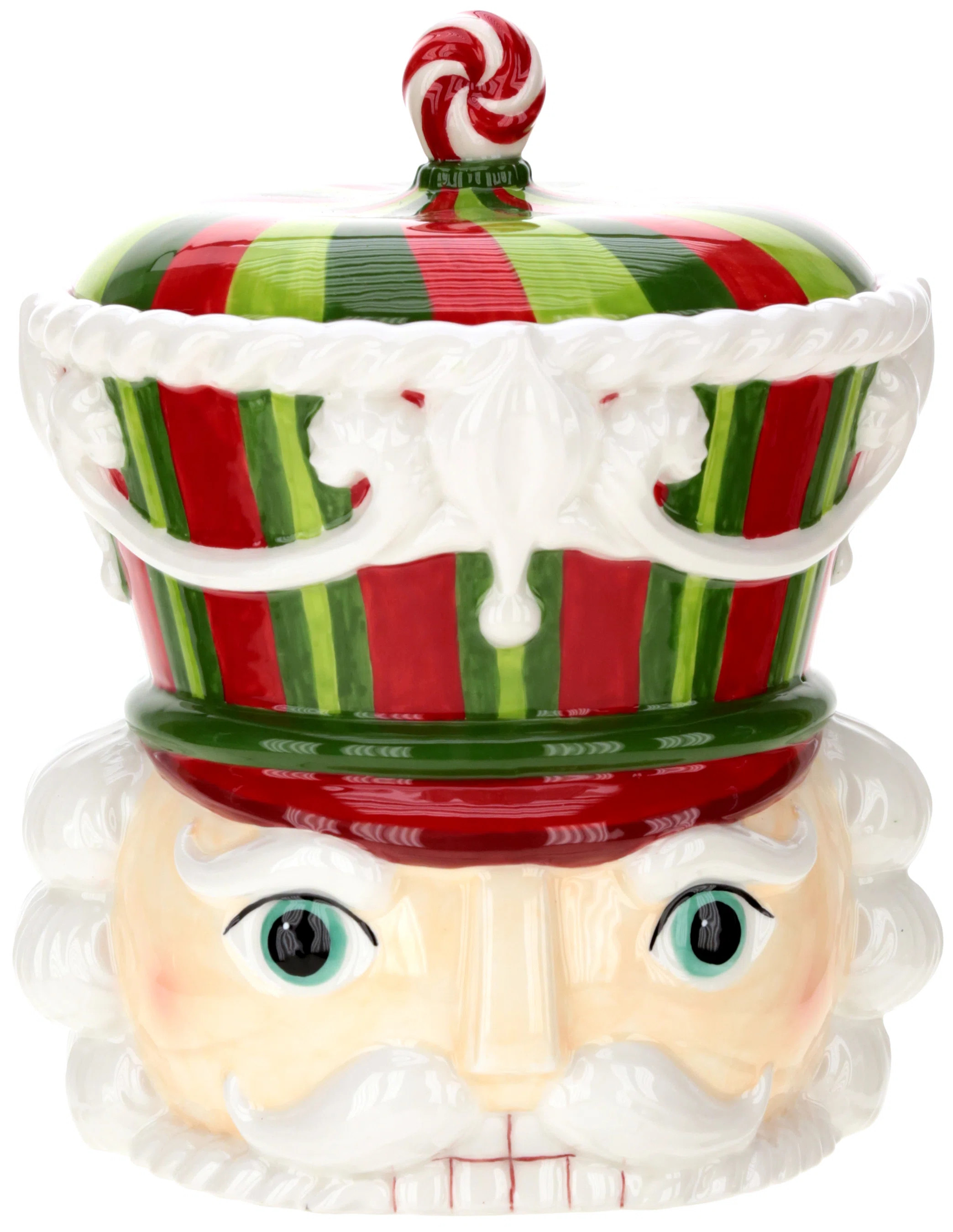 Nutcracker Head Jar, Red Green - 10 Inches | Perigold