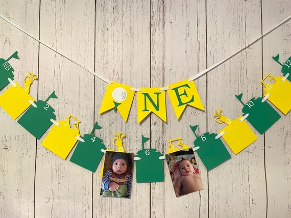 Hole in ONE First Birthday Yellow Green Golf Theme 1st | Etsy | Etsy (US)
