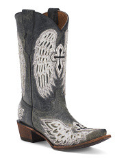 Leather Embroidery Square Toe Western Boots (kids) | Kids' Boots | Marshalls | Marshalls