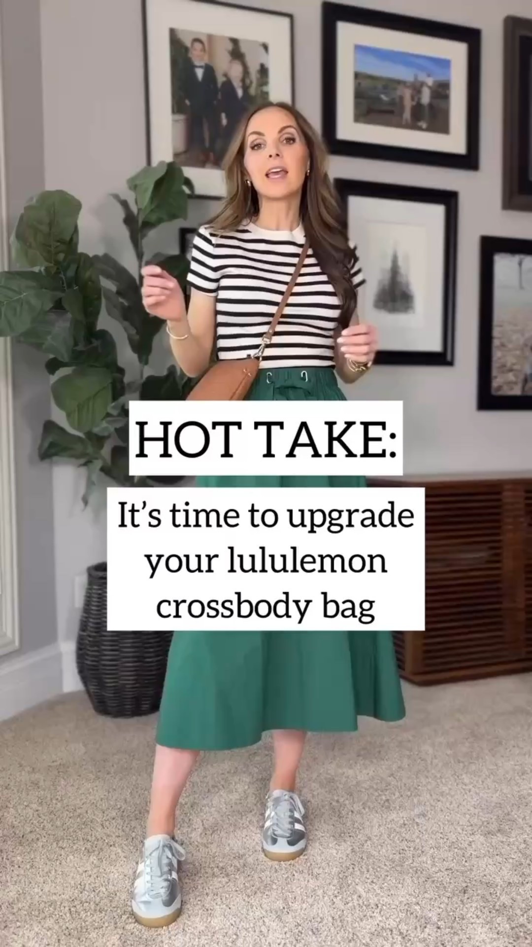 Hot take! Favorite @quince bag for travel/everyday // simple style upgrade // @target striped tee + @talbots green skirt + silver sneakers 

#LTKItBag #LTKStyleTip #LTKWatchNow