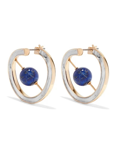 URiBE - Skylark Gold And Rhodium-plated Lapis Lazuli Earrings - one size | NET-A-PORTER (US)