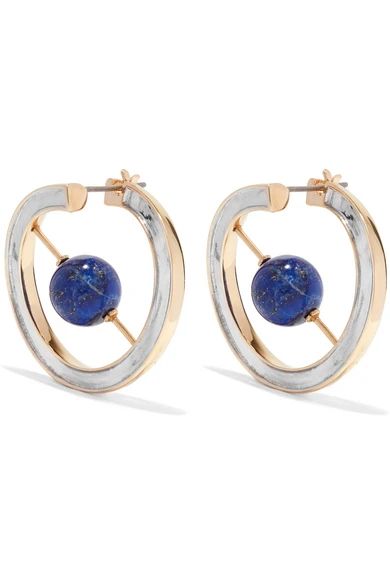 URiBE - Skylark Gold And Rhodium-plated Lapis Lazuli Earrings - one size | NET-A-PORTER (US)