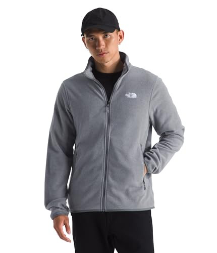 The North Face Men's Glacier Fleece Jacket - Soft Fleece Zip Up Jacket, Zip Pockets, Reinforced Binding, TNF Mid Grey Heather, Small | Amazon (US)
