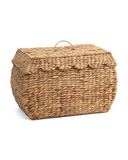 Water Hyacinth Bloated Trunk With Removable Scalloped Lid | TJ Maxx
