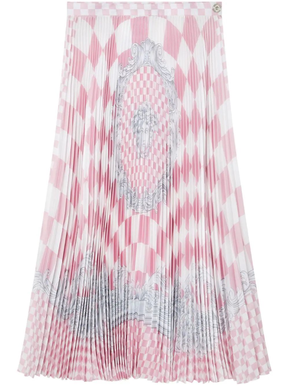 Medusa-print pleated midi skirt | Farfetch Global