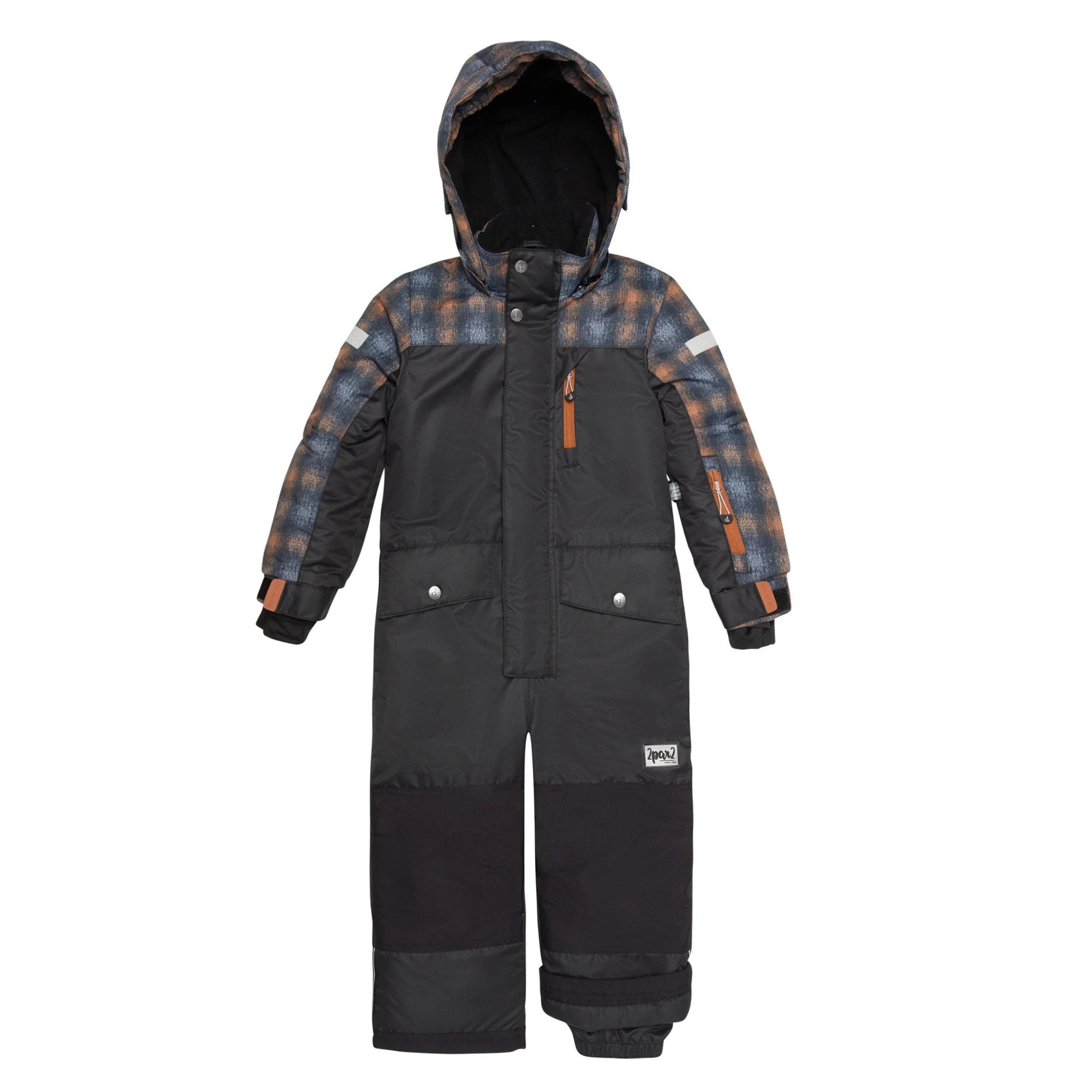 One Piece Snowsuit Checked Print | Deux par Deux Childrens Designer Clothing