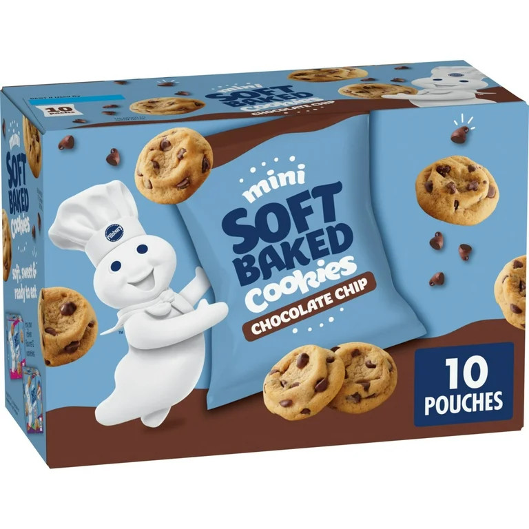 Pillsbury Mini Soft Baked Cookies, Chocolate Chip, Snack Bags, 10 Count, 10 oz | Walmart (US)