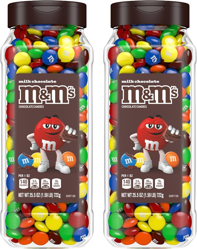 M&M's Milk Chocolate Bulk Candy in Resealable and Recyclable Jars, Party Size Assorted Chocolate ... | Amazon (US)
