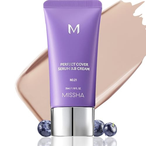 MISSHA M PERFECT COVER SERUM BB CREAM No.21 Light Beige - Light with Cool Undertone, Skin Tint, Tinted Moisturizer, Skin Care Foundation Makeup, Korean Makeup,1.18 Fl oz | Amazon (US)