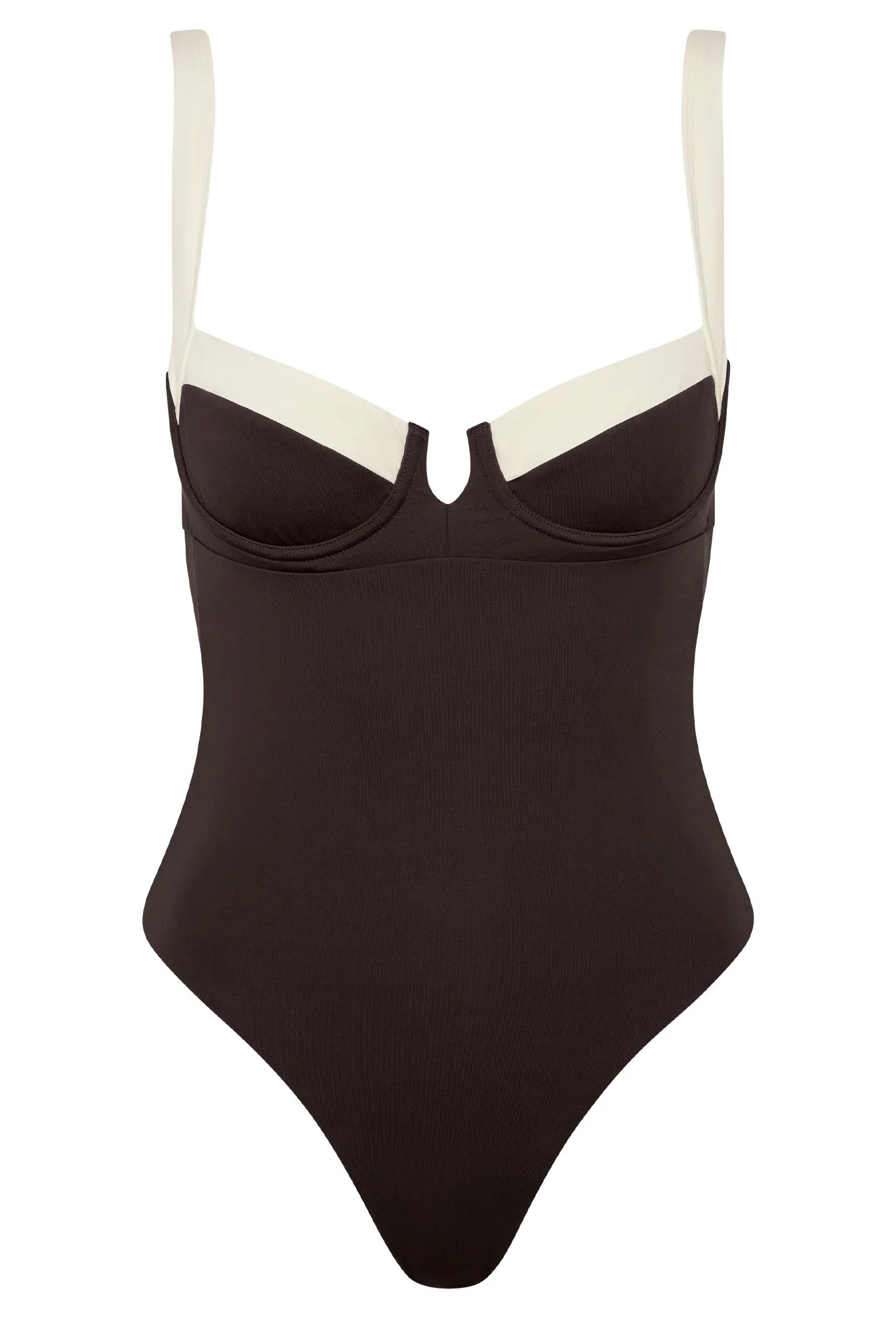 Clovelly One Piece - Espresso/Ivory | Monday Swimwear