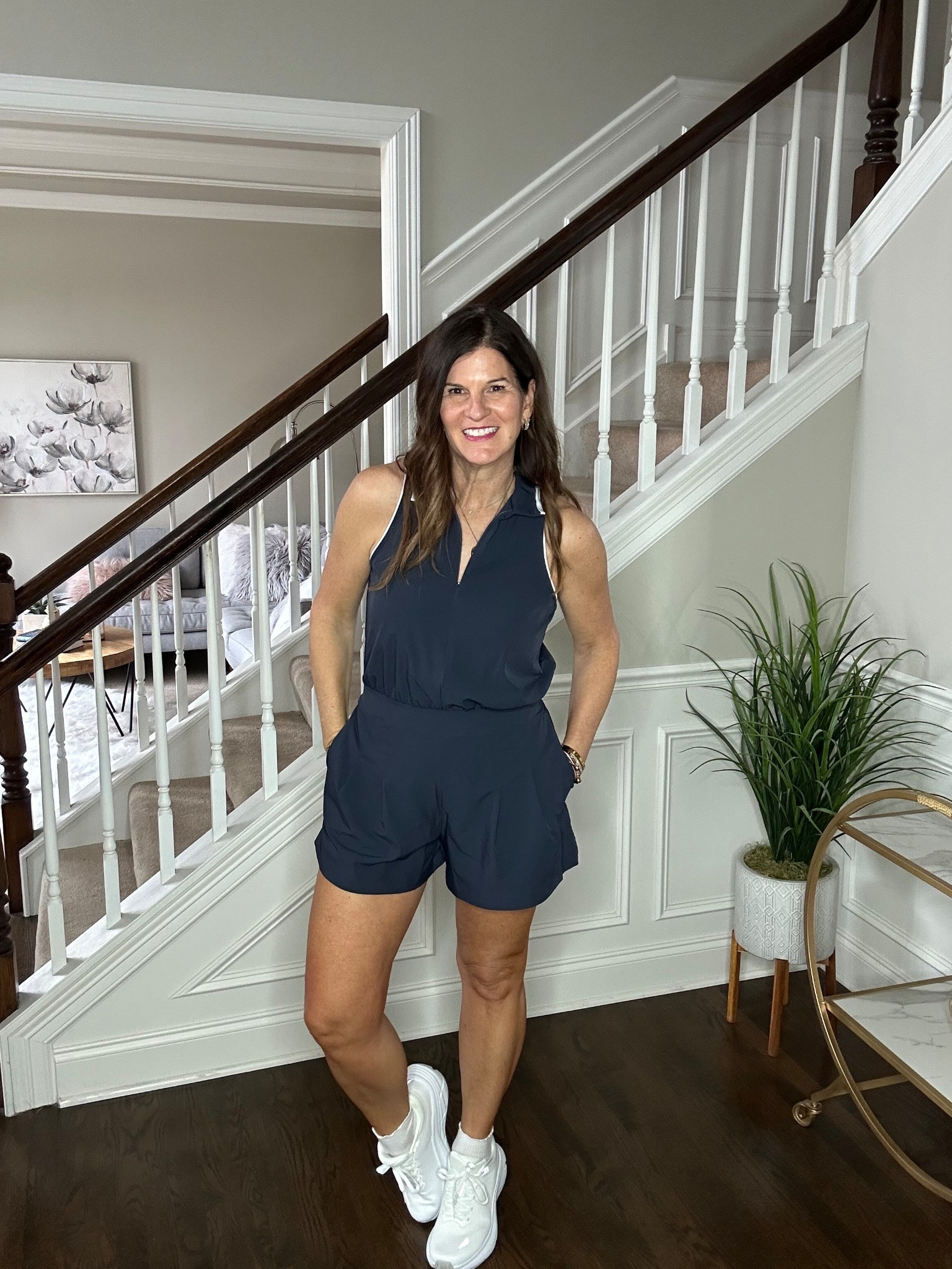 Adorable romper. Love the details. 

Runs a little big - wearing a S  

#LTKOver40 #LTKActive #LTKspring