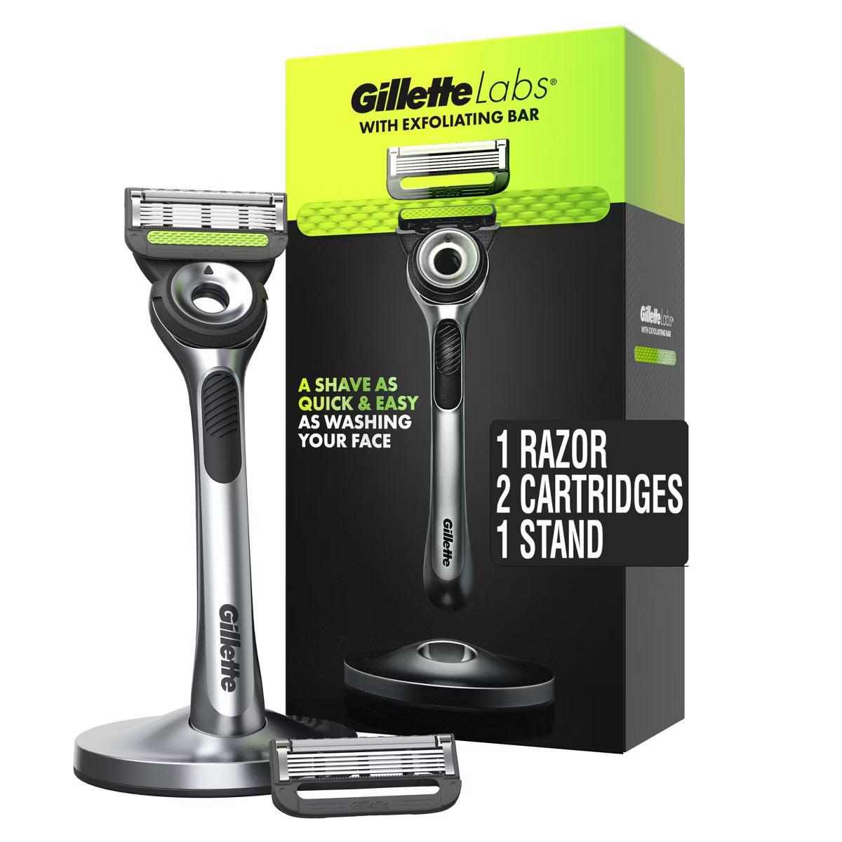 Gillette Labs Exfoliating Bar Razor + 2 Razor Blade Refills & Premium Magnetic Stand | Target