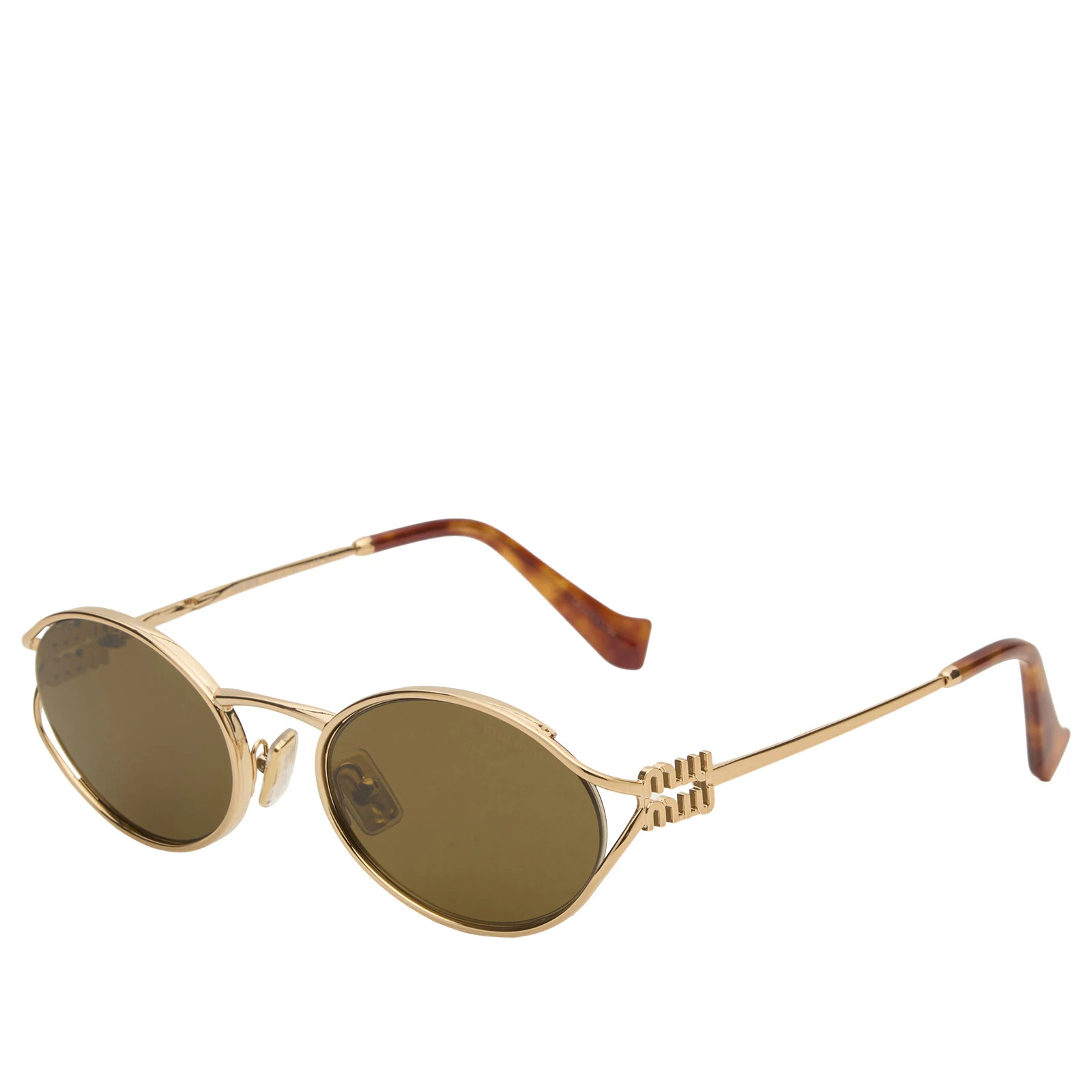 Miu Miu Eyewear Women's 52YS Sunglasses in Brass Gold | END. Clothing