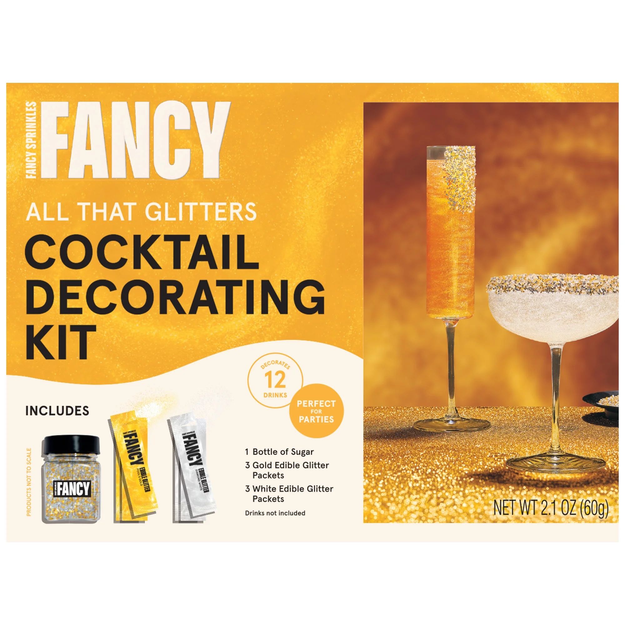 Fancy Sprinkles All That Glitters Cocktail and Mocktail Holiday Drink Decorating Kit, 2.1 oz | Walmart (US)