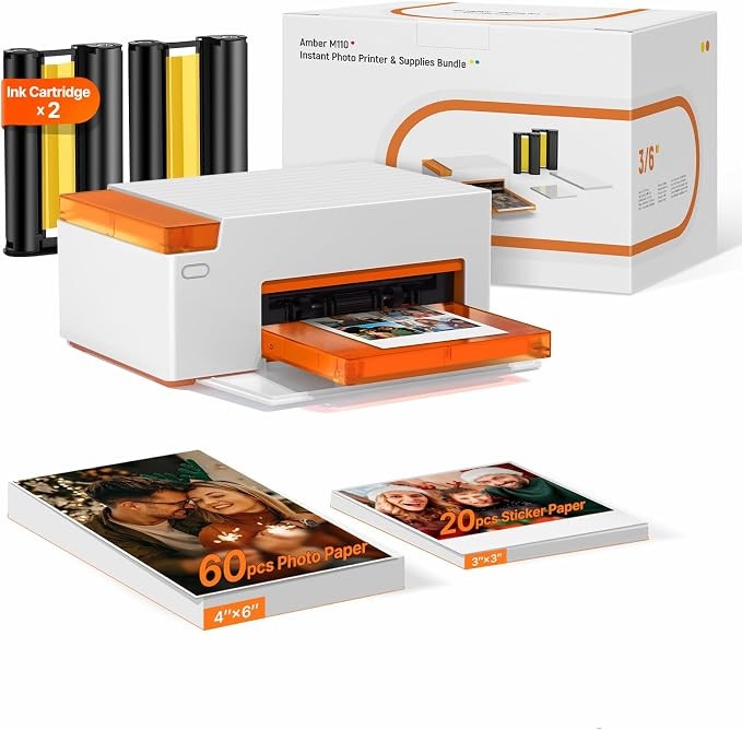 Liene Amber M110 Bluetooth Photo Printer 80 Sheets, Portable Photo Printer for iPhone, Thermal Dy... | Amazon (US)